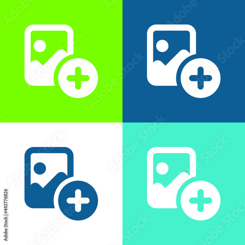 Add Flat four color minimal icon set