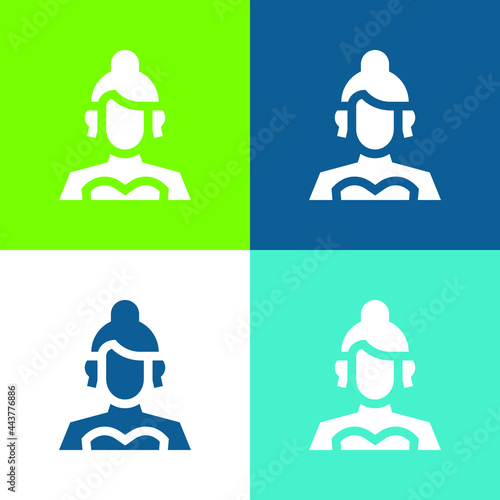 Actress Flat four color minimal icon set