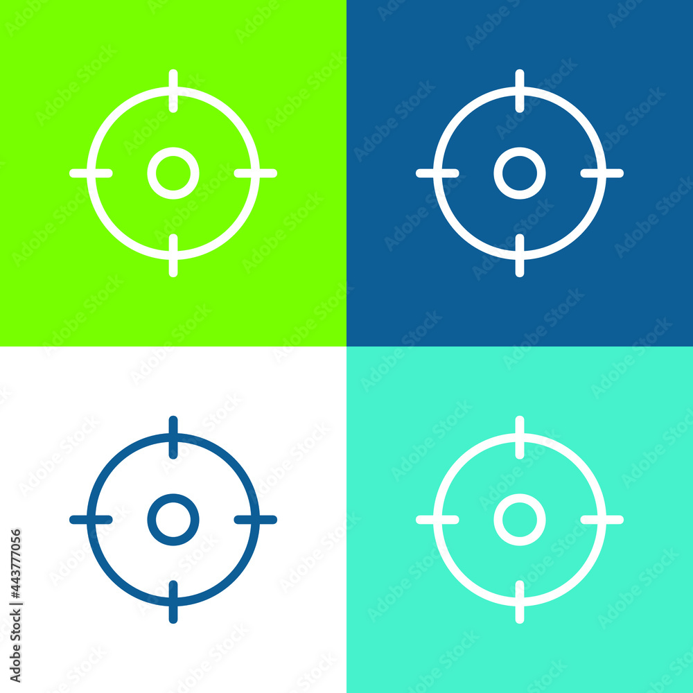 Aim Flat four color minimal icon set Aim Flat four color minimal icon set