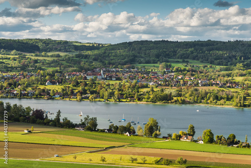 Blick auf den Ort Öhningen und die Halbinsel Höri, Bodensee, Baden-Württemberg, Deutschland photo