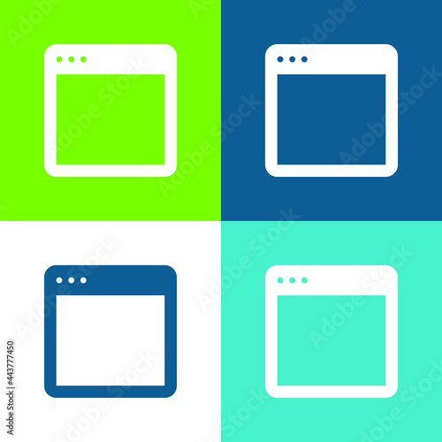App Flat four color minimal icon set