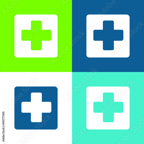 Add Button Flat four color minimal icon set