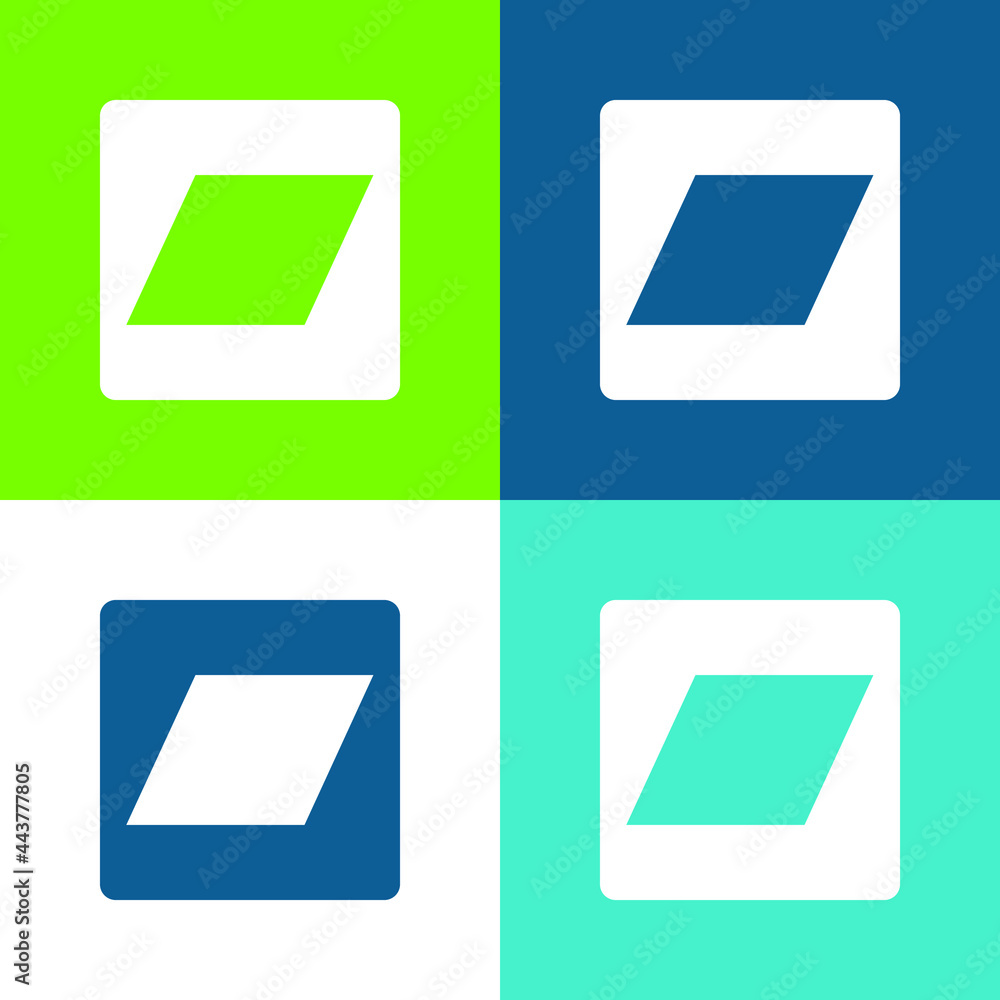 Bandcamp Logo Flat four color minimal icon set Bandcamp Logo Flat four color minimal icon set