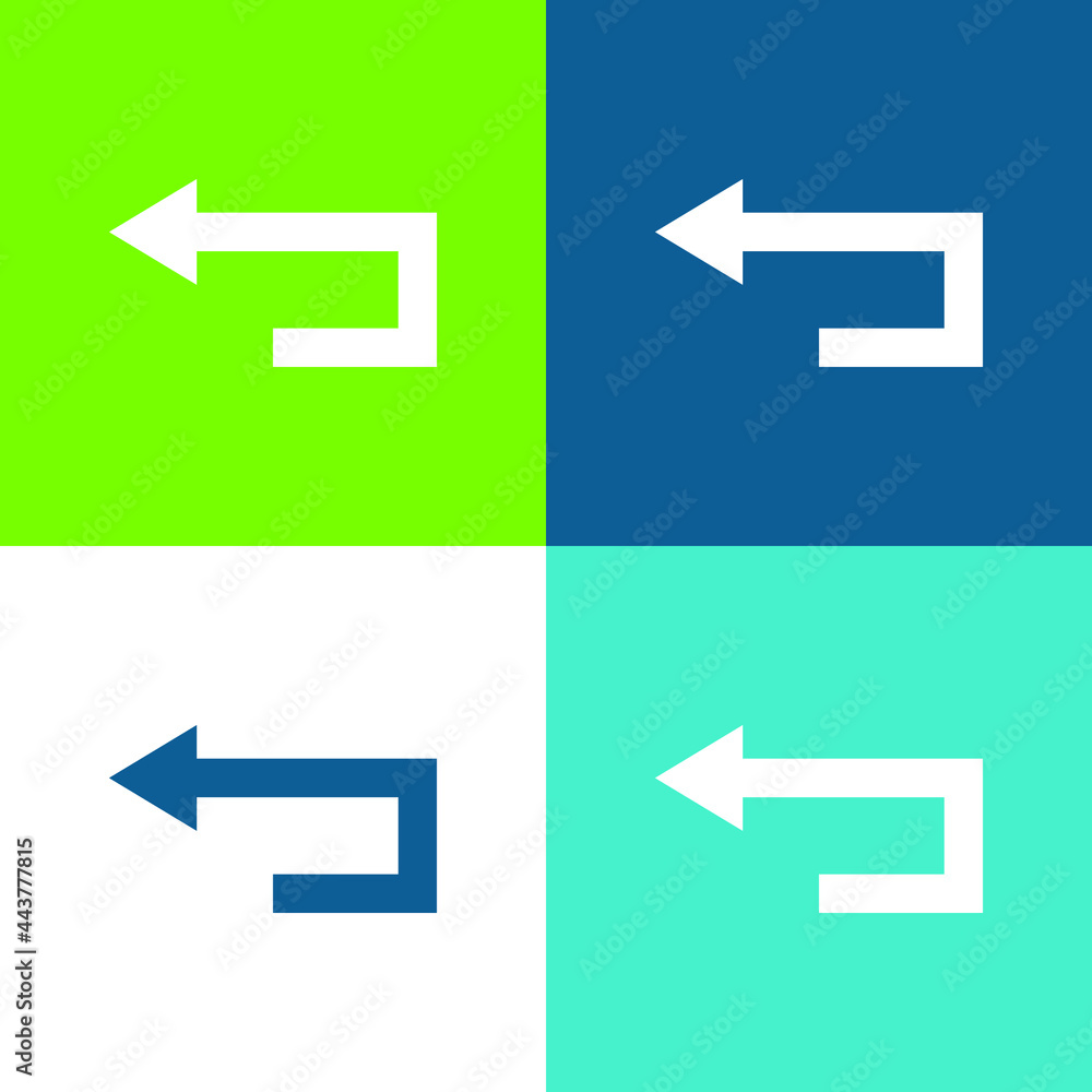 Back Arrow Flat four color minimal icon set