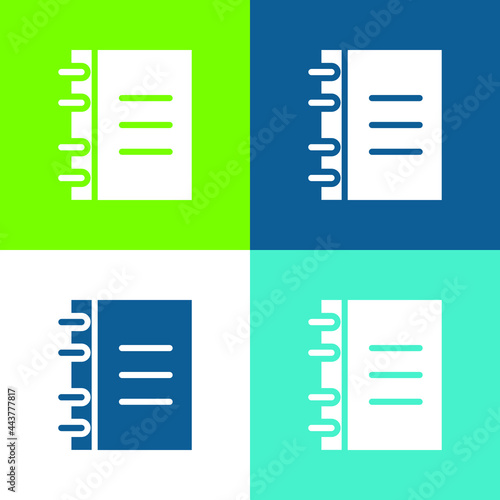 Agenda Flat four color minimal icon set © LIGHTFIELD STUDIOS