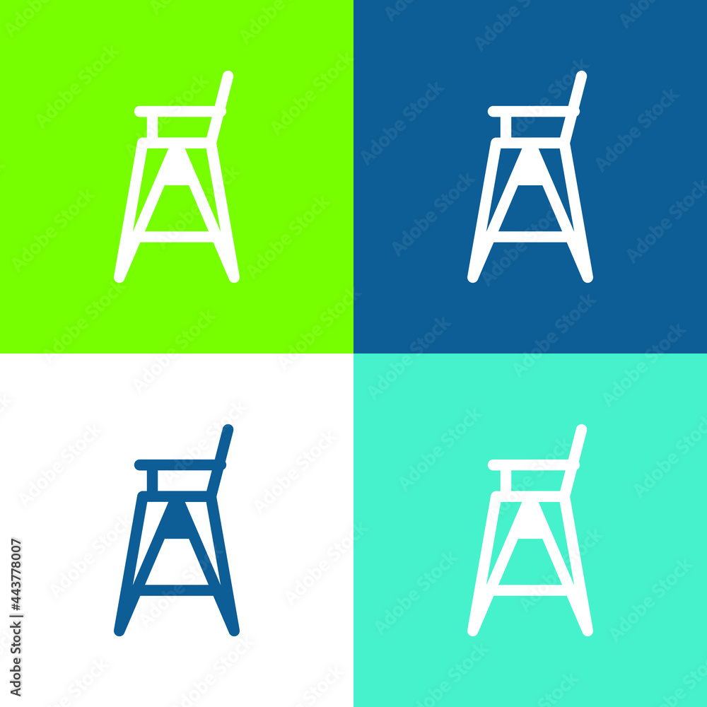Baby Chair Flat four color minimal icon set Baby Chair Flat four color minimal icon set