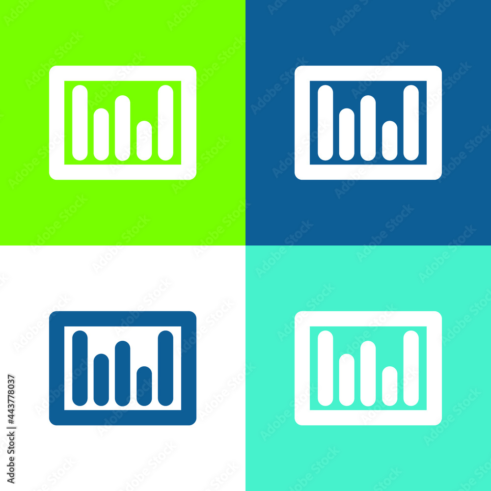 Bars Graphic Flat four color minimal icon set Bars Graphic Flat four color minimal icon set