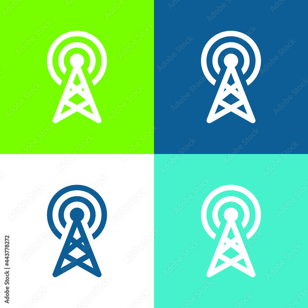 Antenna Flat four color minimal icon set Antenna Flat four color minimal icon set