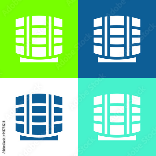 Beer Keg Flat four color minimal icon set