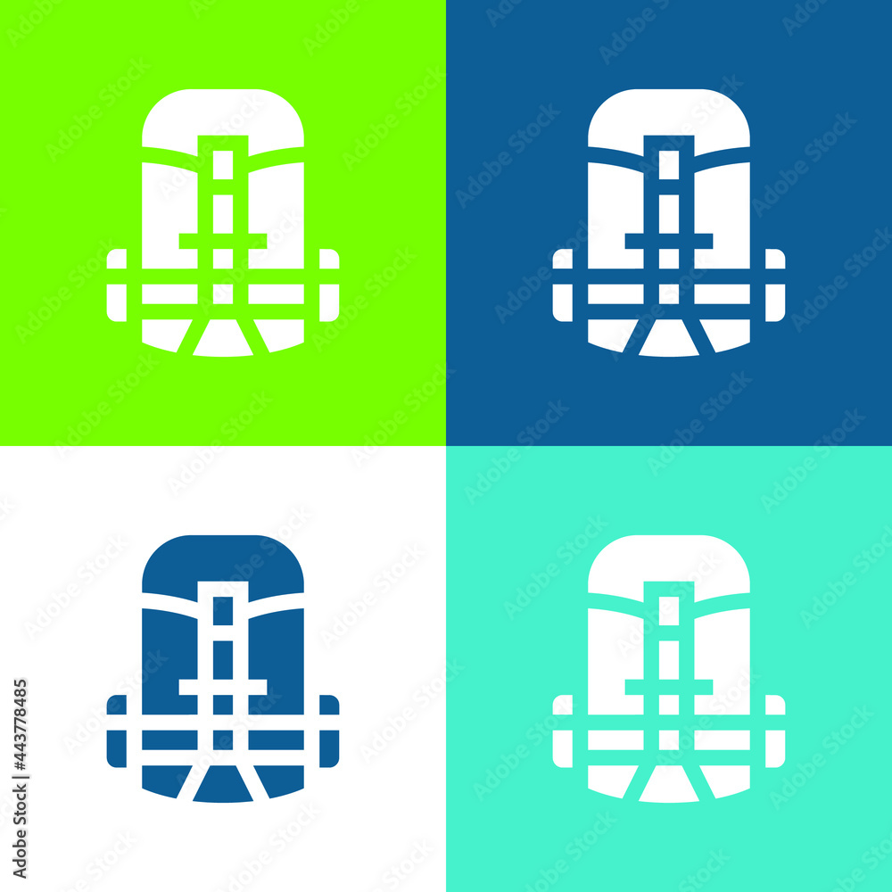 Backpack Flat four color minimal icon set Backpack Flat four color minimal icon set