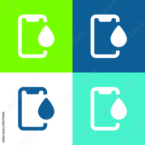 Application Flat four color minimal icon set