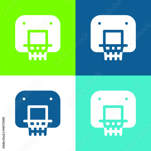 Backboard Flat four color minimal icon set