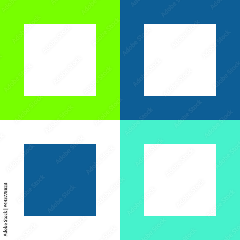 Biohazard Flat four color minimal icon set