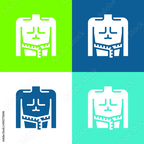 Body Mass Flat four color minimal icon set