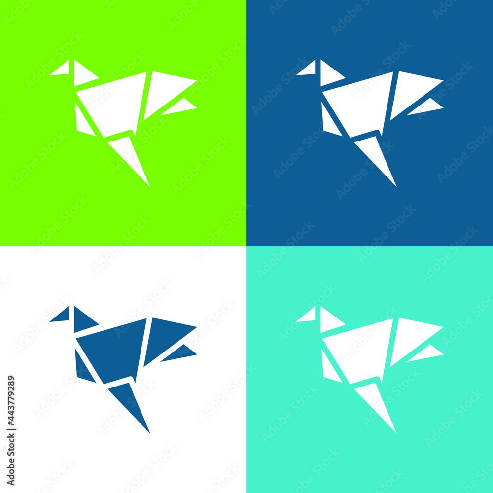 Bird Flat four color minimal icon set Bird Flat four color minimal icon set