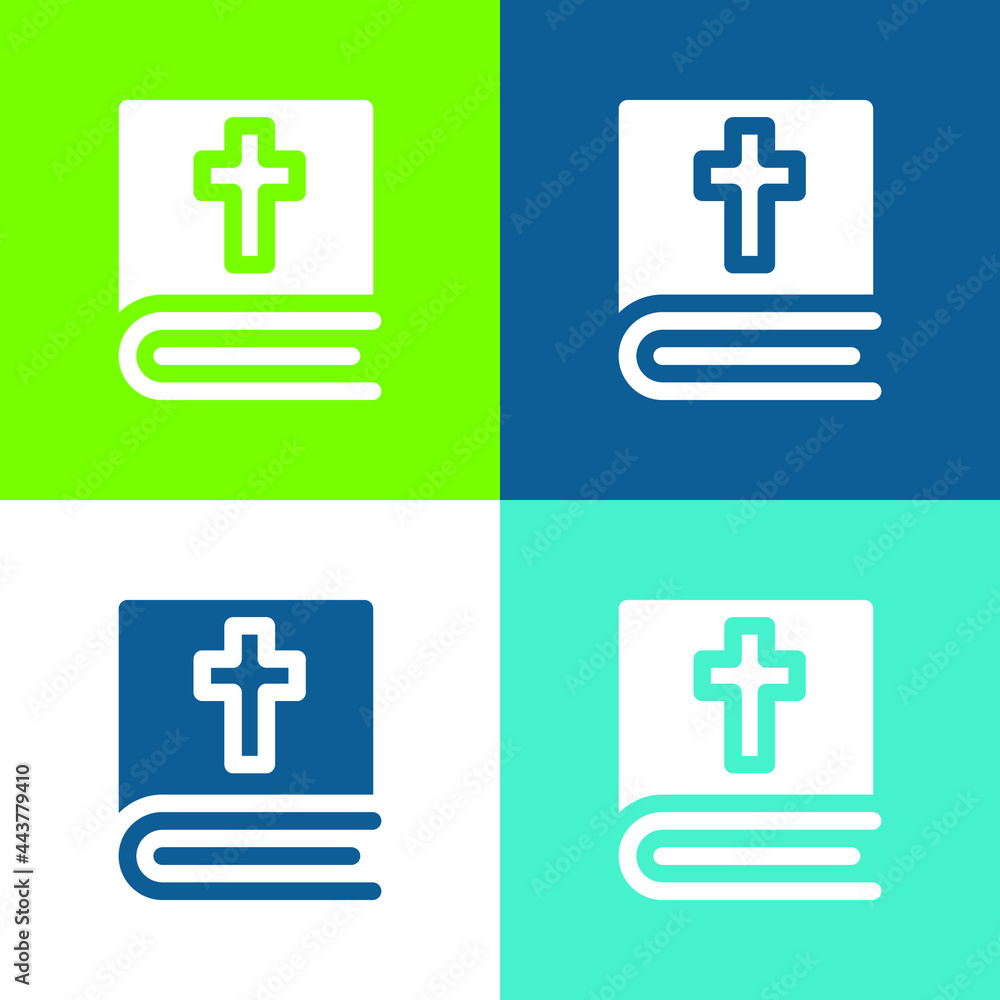 Bible Flat four color minimal icon set Bible Flat four color minimal icon set