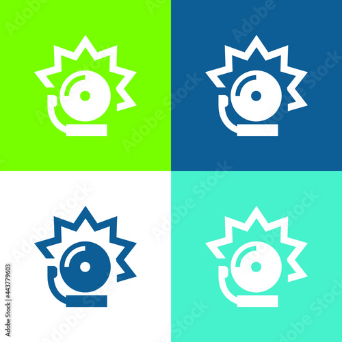 Alarm Sign Flat four color minimal icon set