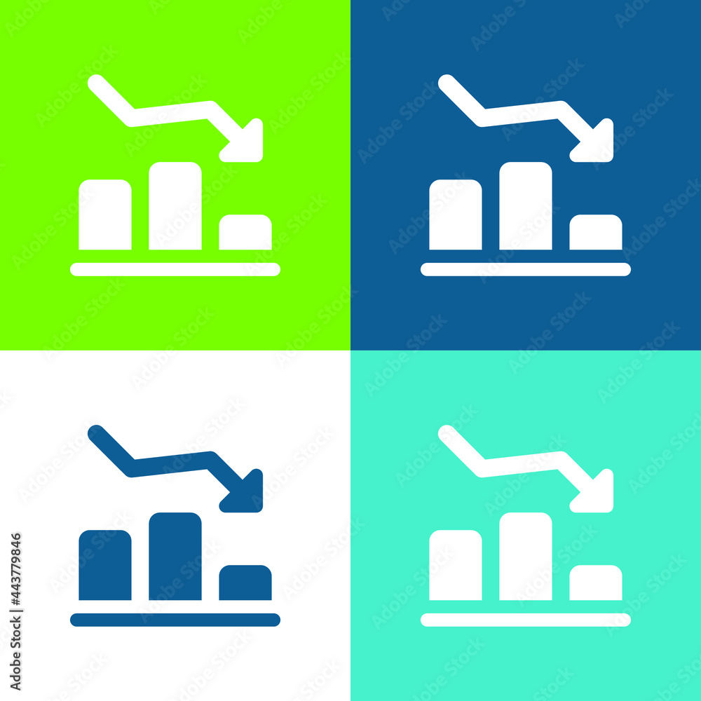 Bar Graph Flat four color minimal icon set Bar Graph Flat four color minimal icon set