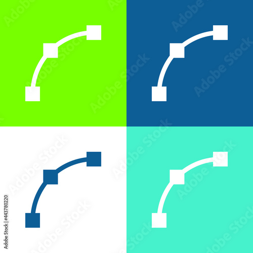 Arc Flat four color minimal icon set