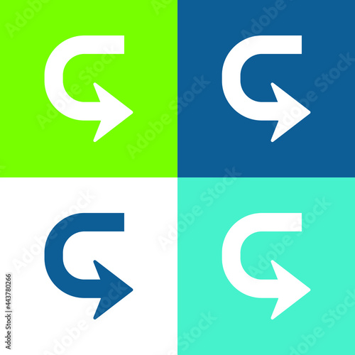 Free Download Arrow In U Shape To Turn Flat four color minimal icon set - GFXLoad