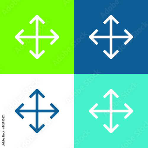 Arrows Flat four color minimal icon set
