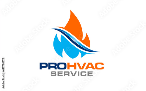 Illustration graphic vector of plumbing, heating and cooling service Logo Design template