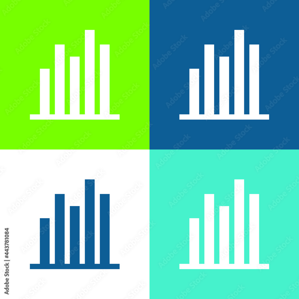 Obraz premium Bar Graph Flat four color minimal icon set
