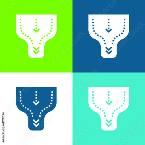 Bottleneck Flat four color minimal icon set