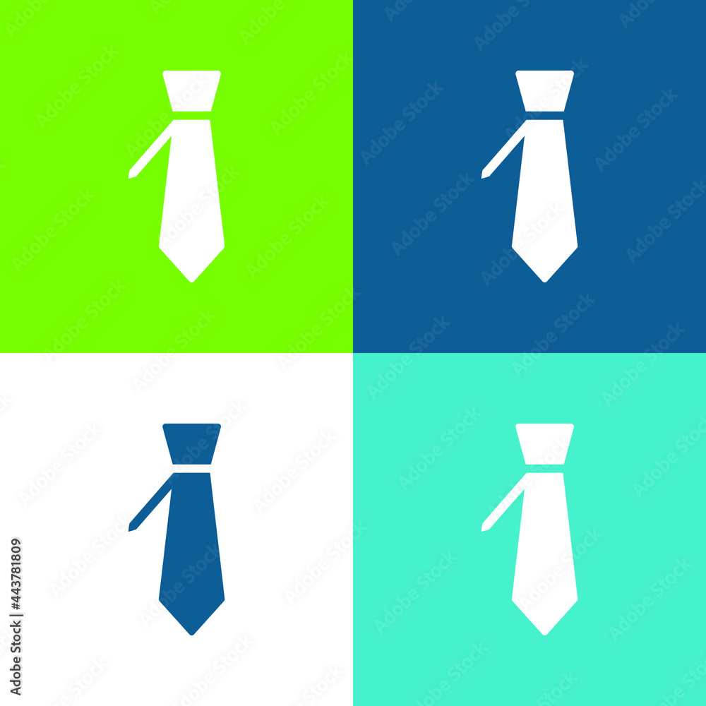 Big Tie Flat four color minimal icon set Big Tie Flat four color minimal icon set