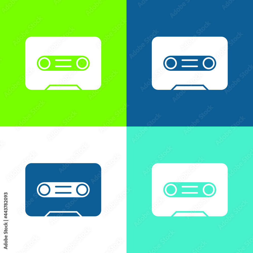 Fototapeta premium Big Cassette Flat four color minimal icon set