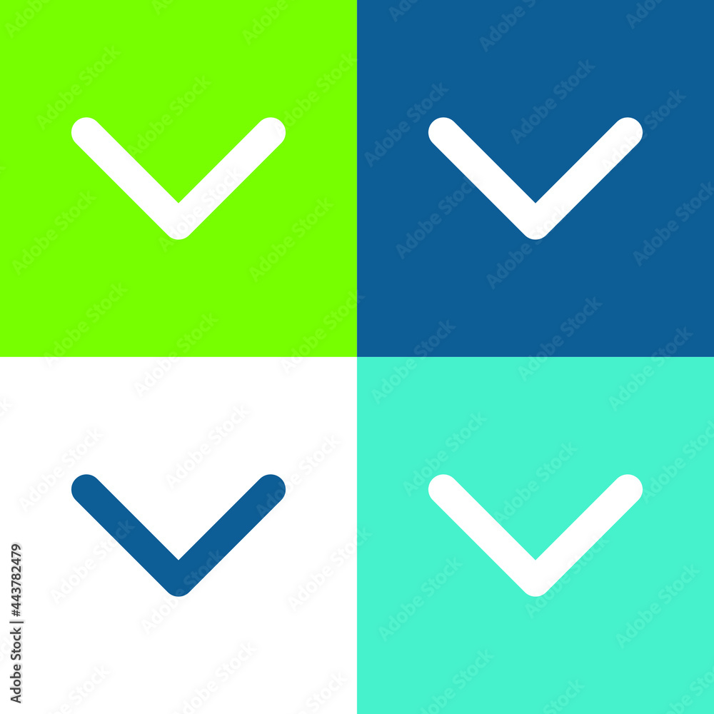 Arrow Down Sign To Navigate Flat four color minimal icon set Arrow Down Sign To Navigate Flat four color minimal icon set
