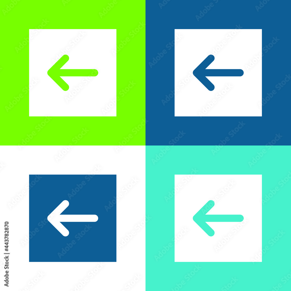 Back Arrow Flat four color minimal icon set Back Arrow Flat four color minimal icon set