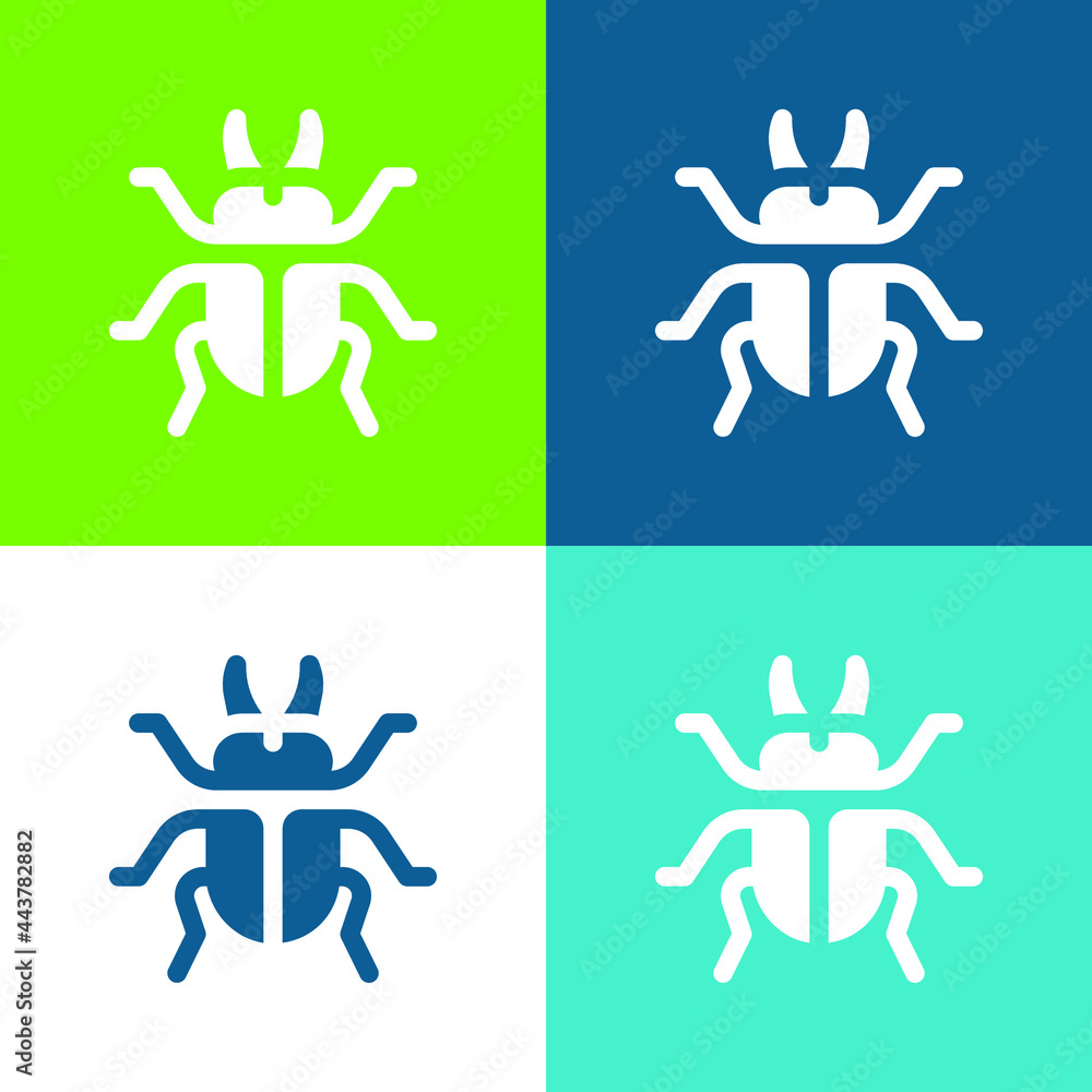 Beetle Flat four color minimal icon set Beetle Flat four color minimal icon set
