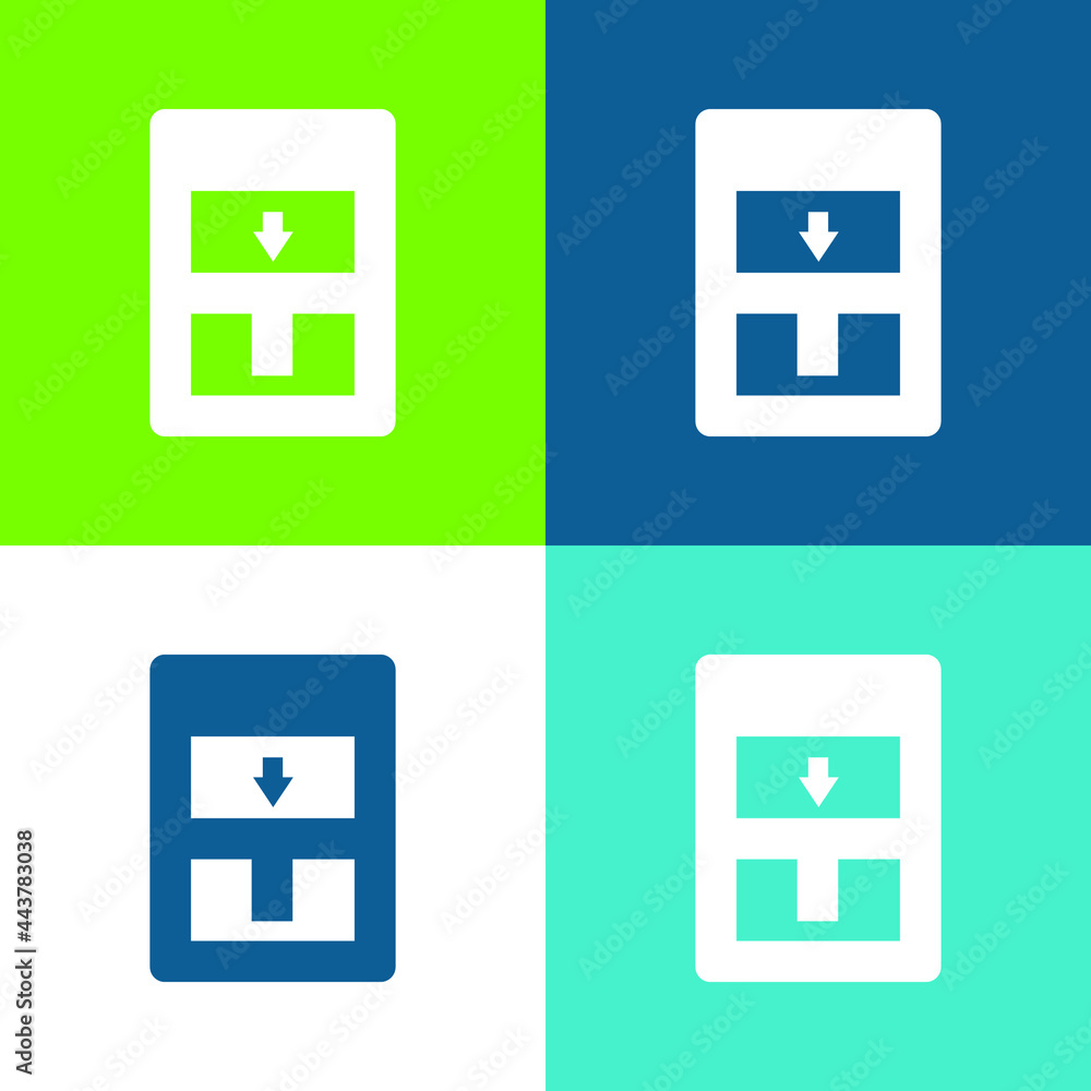 Alarm Flat four color minimal icon set Alarm Flat four color minimal icon set
