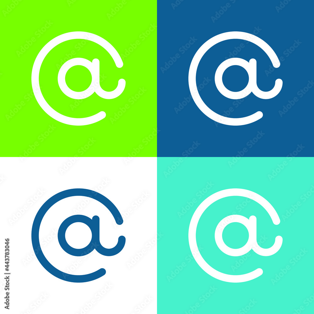 At Flat four color minimal icon set