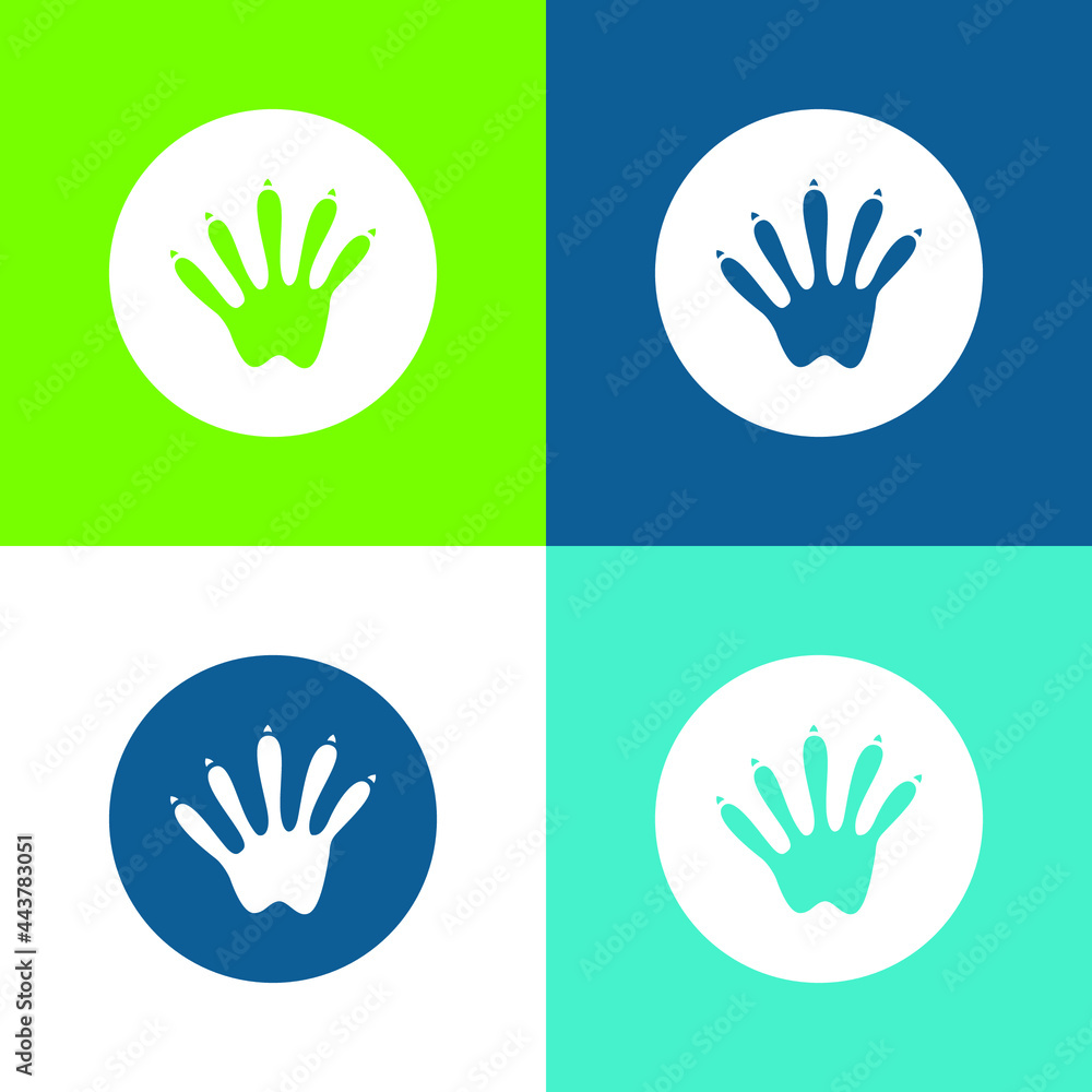 Animal Footprint Flat four color minimal icon set Animal Footprint Flat four color minimal icon set