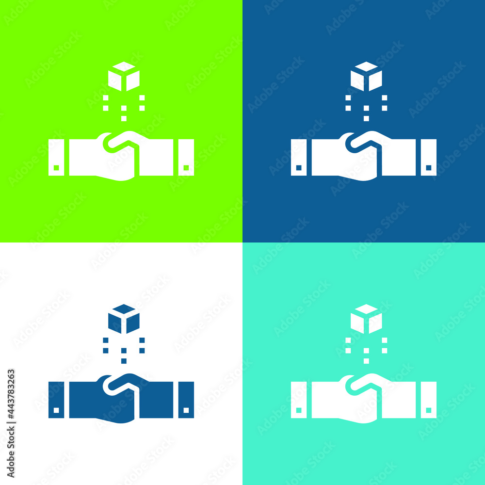 Agreement Flat four color minimal icon set Agreement Flat four color minimal icon set