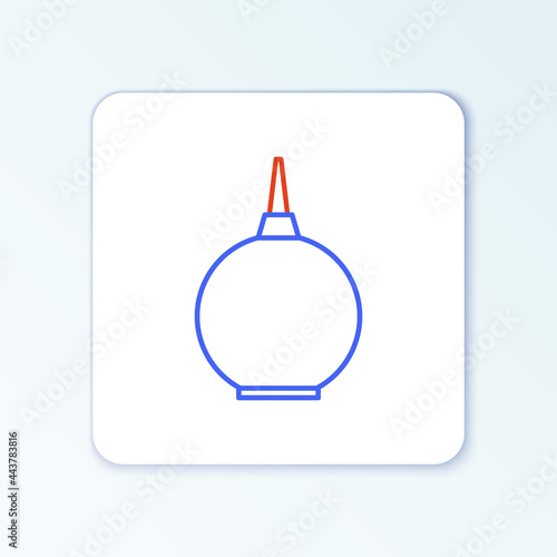 Line Enema icon isolated on white background. Enema with a plastic tip. Medical pear. Colorful outline concept. Vector