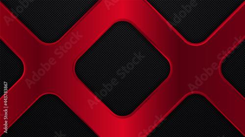 Red and black metal background. Abstract vector illustration