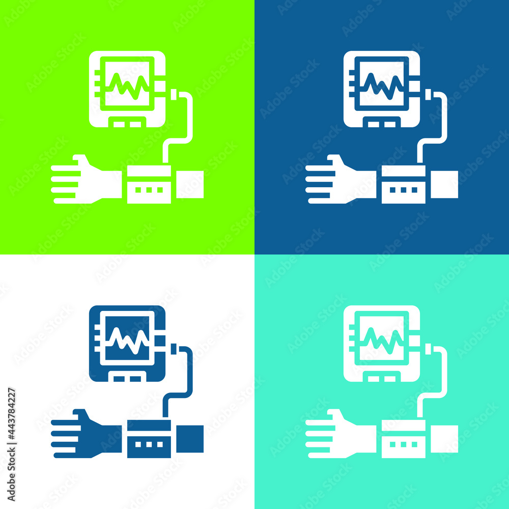 Blood Pressure Flat four color minimal icon set Blood Pressure Flat four color minimal icon set