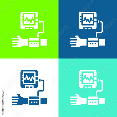 Blood Pressure Flat four color minimal icon set