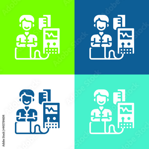 Blood Donation Flat four color minimal icon set