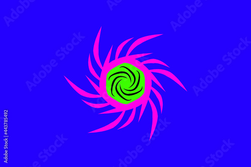Sharp spinner logo on blue background