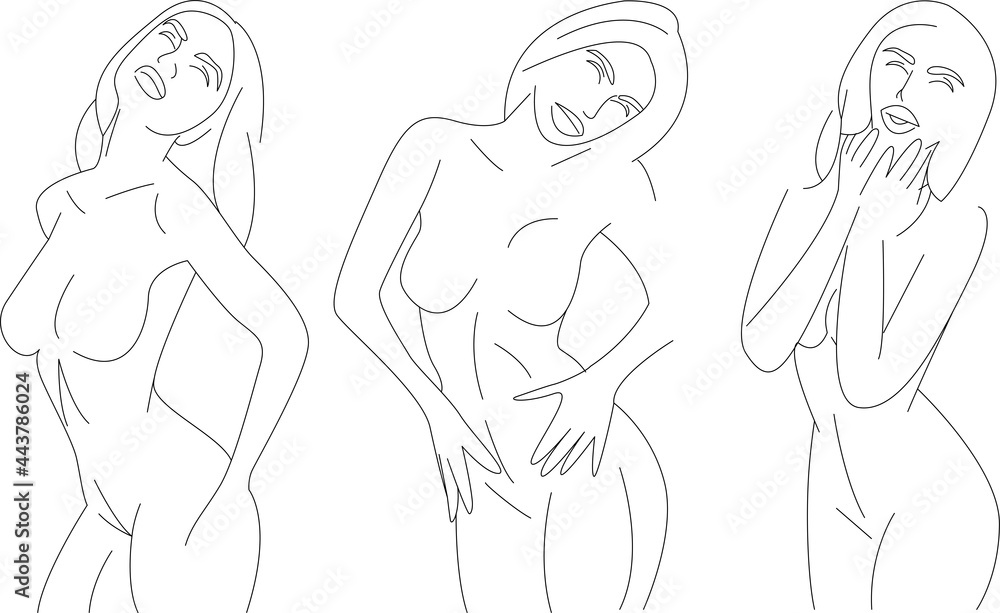 The silhouette of a naked beautiful young girl in the form of an illustration on a white isolated background for design. The style of life is different. The silhouette of a naked beautiful young girl in the form of an illustration on a white isolated background for design. The style of life is different.