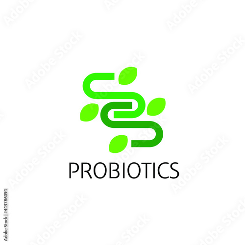 Probiotics logo. Bacteria logo. Concept of healthy nutrition ingredient for therapeutic purposes. Simple flat style trend modern logotype graphic design isolated