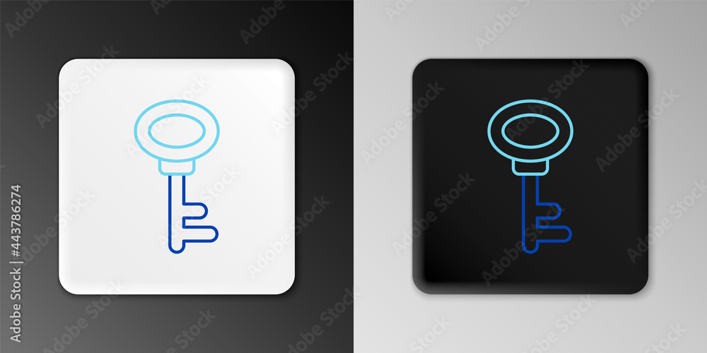 Line House key icon isolated on grey background. Colorful outline concept. Vector Line House key icon isolated on grey background. Colorful outline concept. Vector