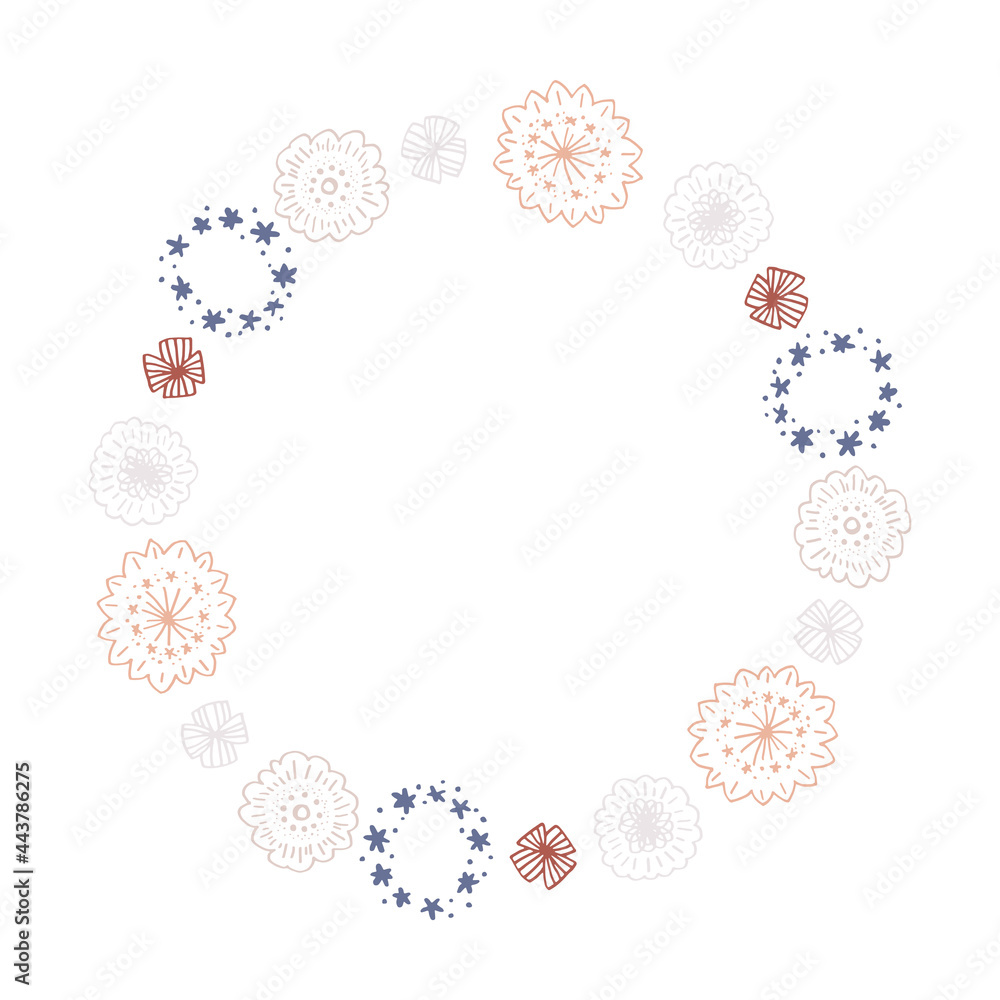 赤系フラワーフレーム