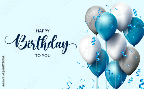Foto Birthday balloons vector background design