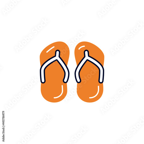 Footwear, slippers icon in color icon, isolated on white background 