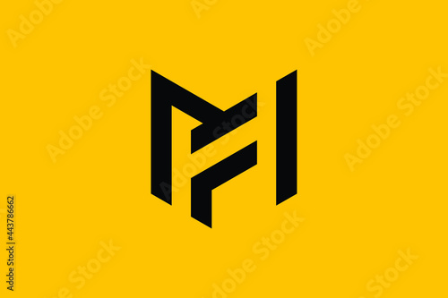 MF letter logo design on luxury background. FM monogram initials letter logo concept. MF icon design. FM elegant and Professional letter icon design on black background. M F FM MF photo